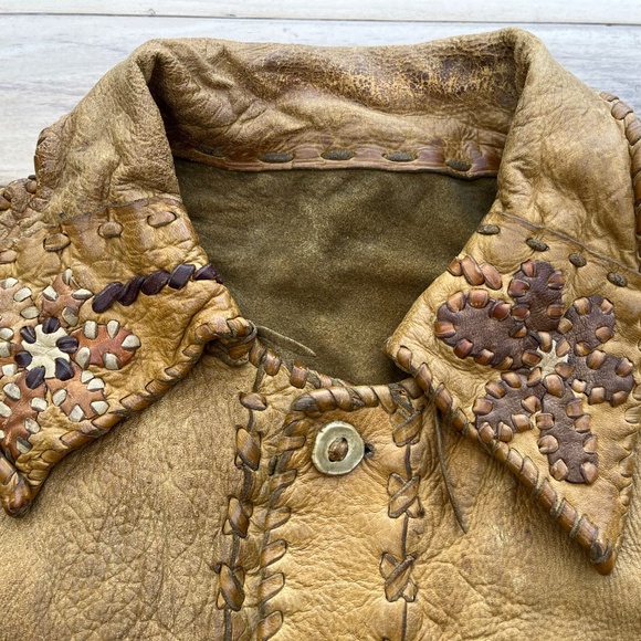 Vintage hippie leather jacket - Picture 2 of 13